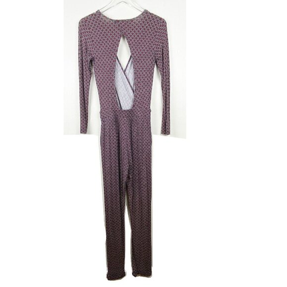 ASOS | Navy Red Tan Fitted Wrap Stretch Jumpsuit 4 - Picture 2 of 8